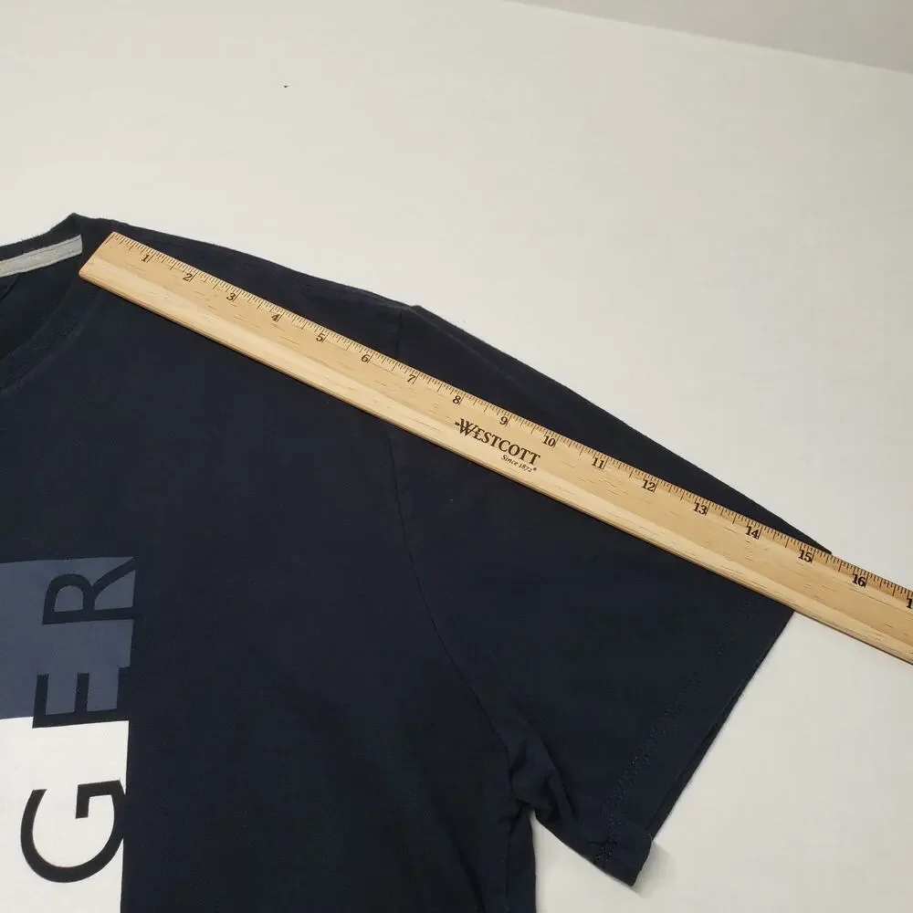 Tommy Hilfiger T-Shirt Mens XL Blue Logo Short Sleeve Crew Neck Graphic Tee Flag - Picture 6 of 16